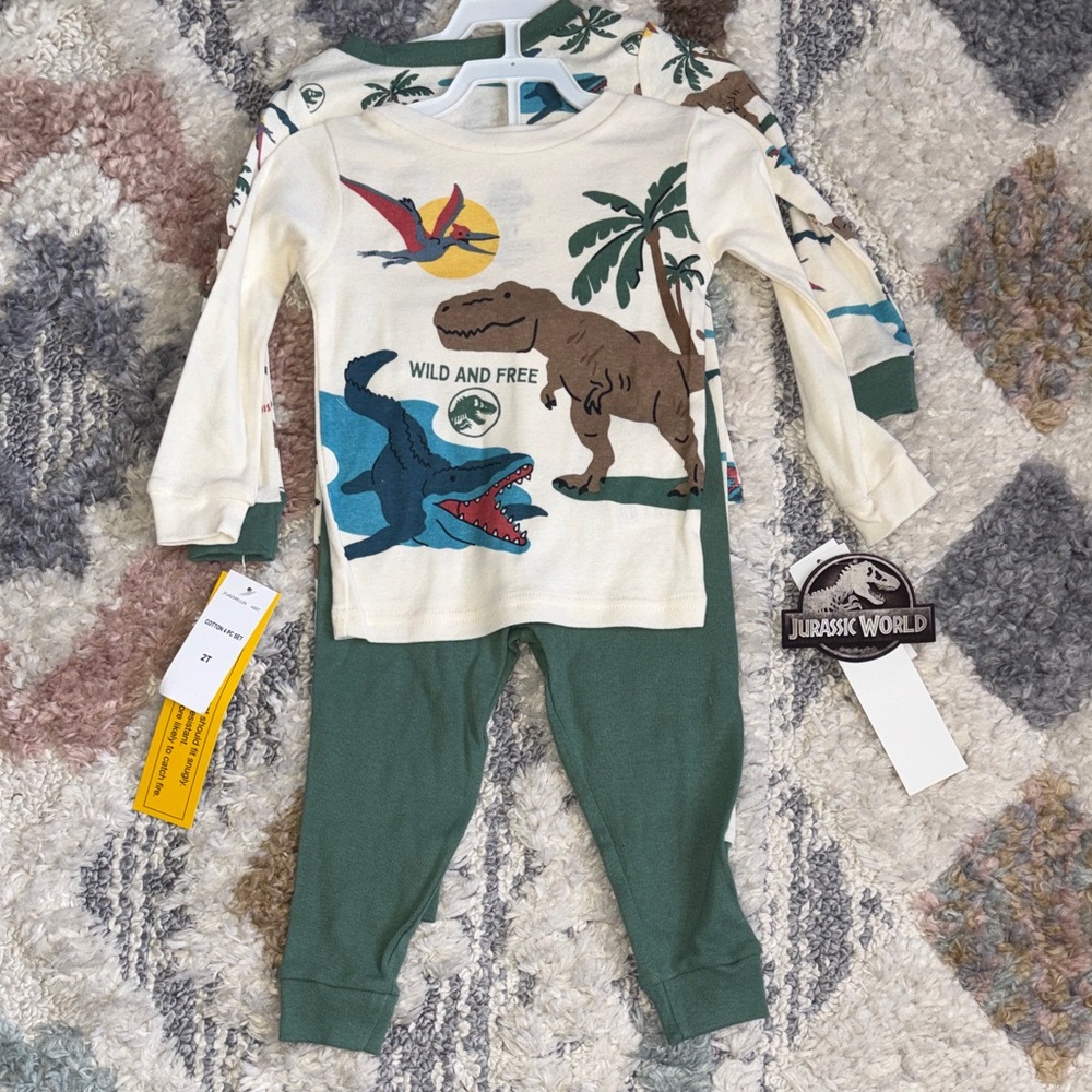 Jurassic World Dinosaur Print Pajama 4 Piece Set